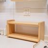 2-Laags Hardhout Houten Mokkenrek, Bureau Opbergrek, Keuken Organizer Stand Kersen 30x13.5x20cm