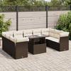 VidaXL Garden Lounge Set 10 Pcs with Brown Cushions Wicker 3326224