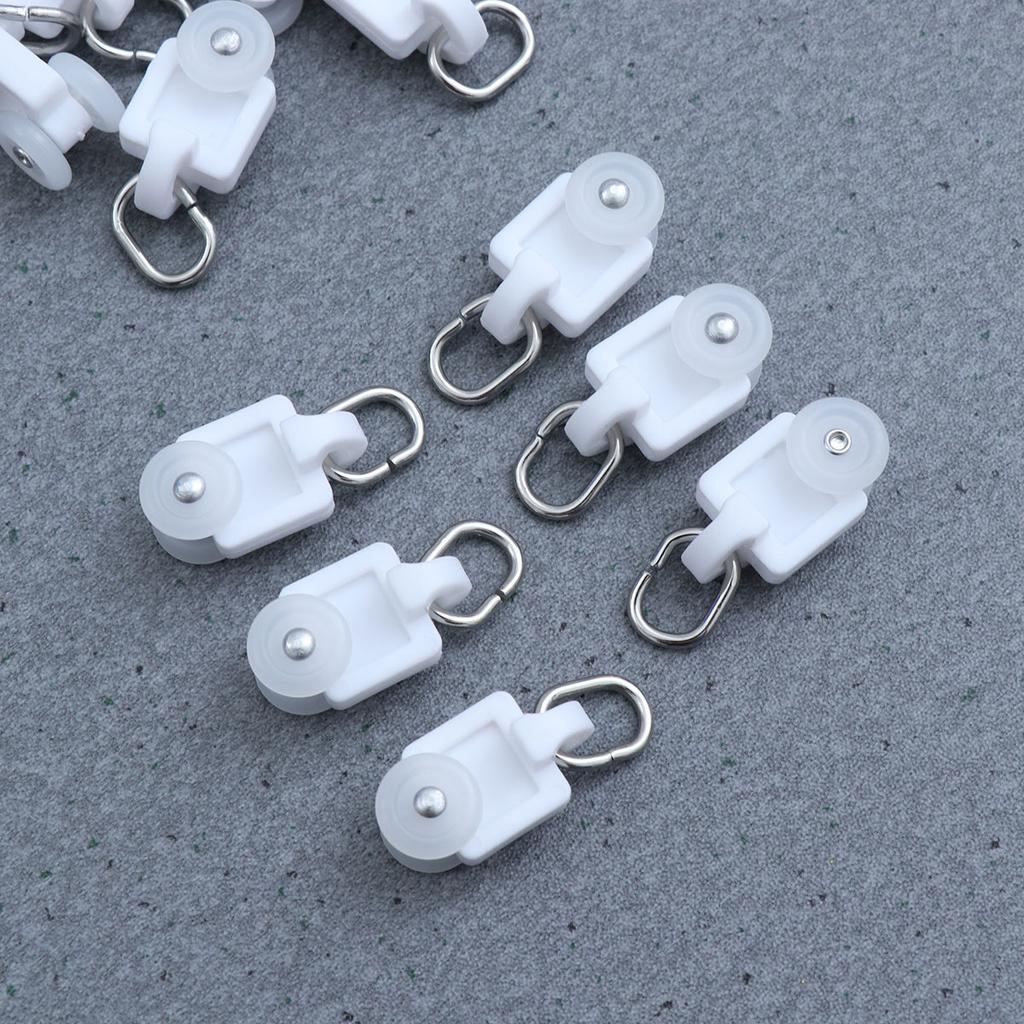 50PCS Curtain Track Roller Twin Wheeled Carriers Drapery Rail Sliding Glider for Windows Shower Curtain Tracks