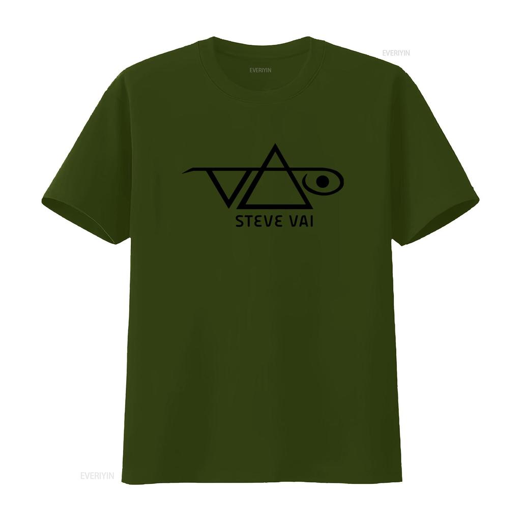 Steve Vai Logo T Shirt Licensed Rock N Roll Music Guitarist Band Black Vintage Washed Casual Designer Clothes Versatile Graphic