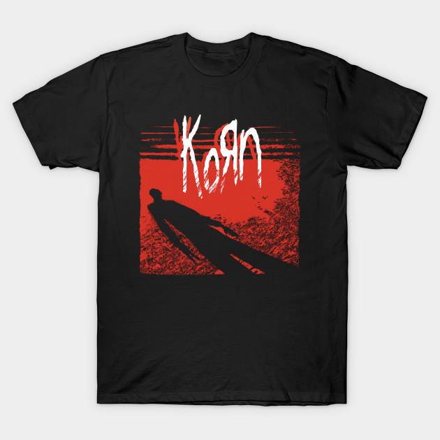 

Men Black Print T-shirt Korn No-Cut Transfer Paper Print Cotton Tshirt S чорний