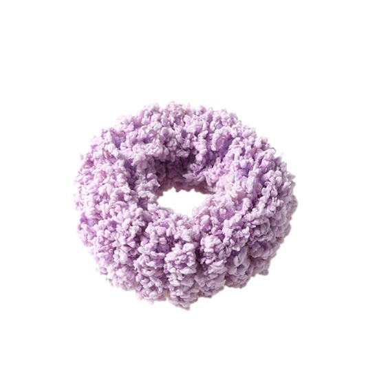 

Hair Band Fuzzy High Elasticity Thickened Soft Cozy Hair Accessories Solid Color Luminous Women Hair Tie Ponytail Holder for Work фіолетовий