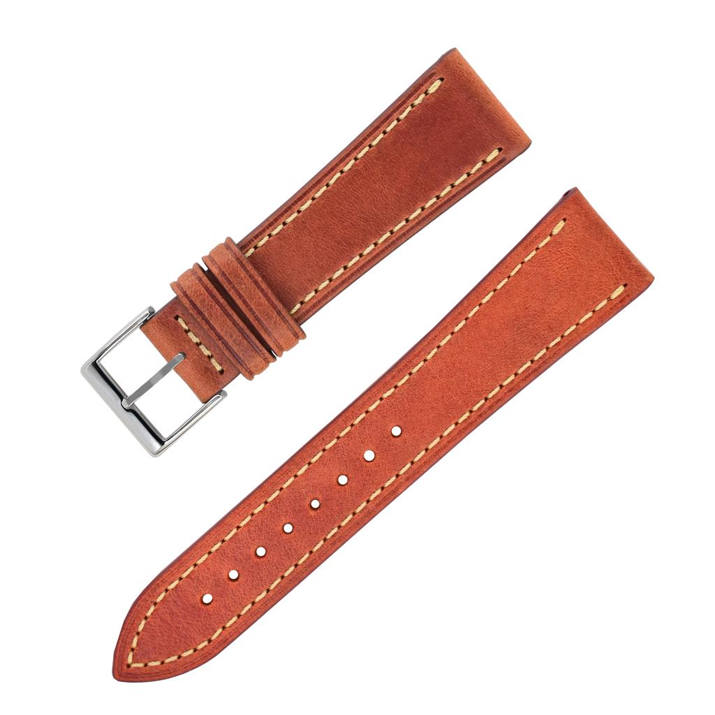 Genuine Cowhide Leather Watch Strap Universal Plain Watch Belt Women Men Smart Watch Band 20mm 24mm