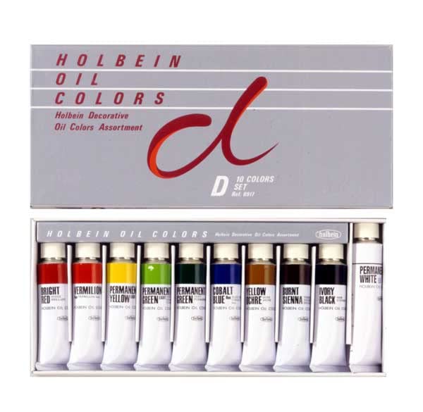 

Holbein обучающая масляная краска B917 D набор 9 цветов 20 мл 1917 (15 мл + белый)