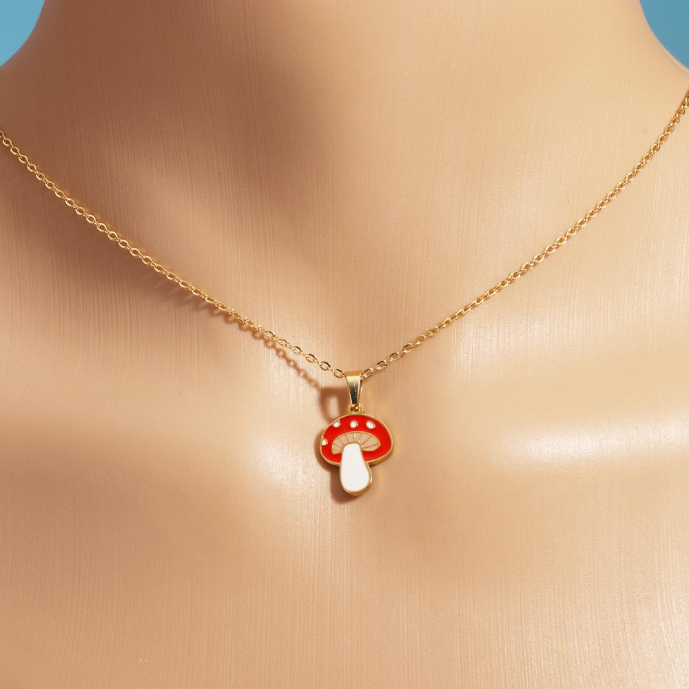Stainless Steel Delicious Fruit Watermelon Strawberry Charms Necklace Boho Chain Sweet Dopamine Woman Choker Jewelry Gift
