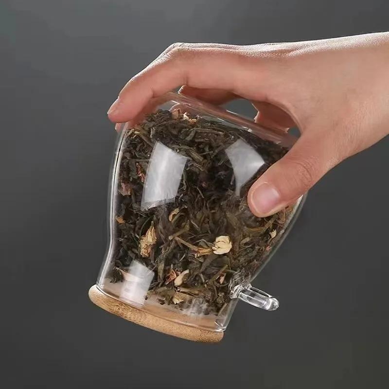 Großes Fassungsvermögen, transparentes Glas, Aufbewahrungsglas für verschiedene Getreidesnacks, versiegelt, mit Löffeldeckel, Teeglas, Vorratsglas
