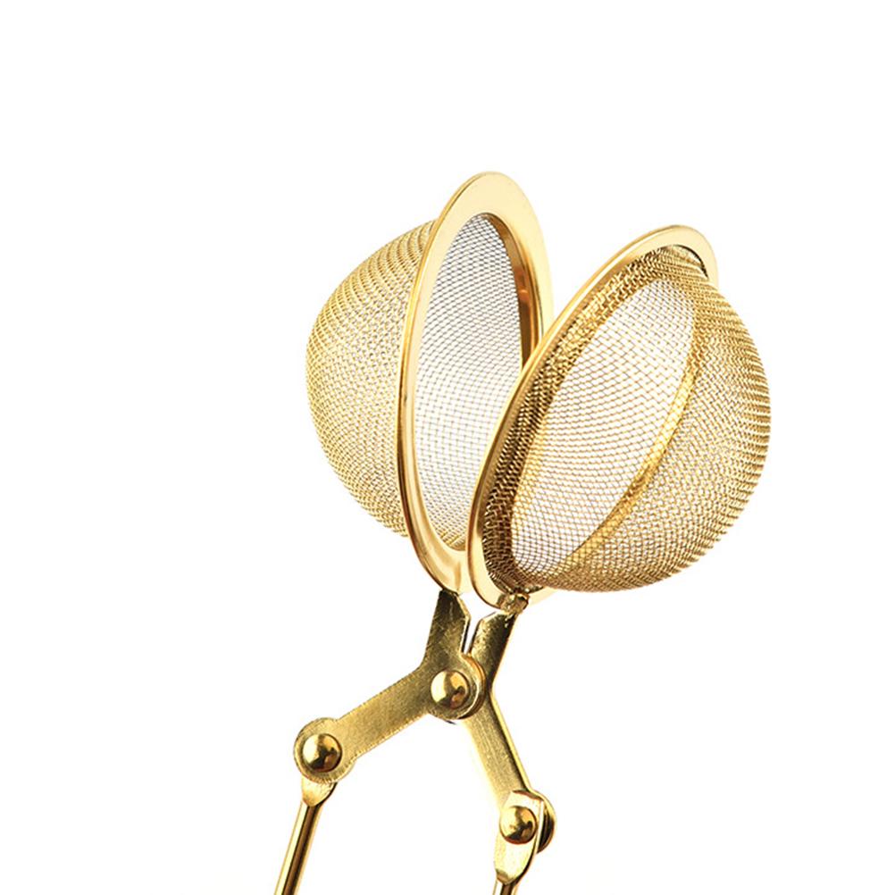 2Pcs Tea Leaker Stainless Steel Strainer Modern Unique Attractive Design for Home Office Use Golden Silver