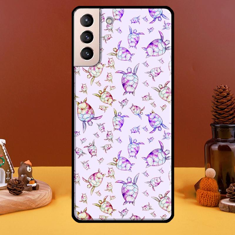 Niedliche Schildkröten bemalte Handyhülle für Samsung Galaxy S21 S22 Ultra Note 20 S8 S9 S10 Note 10 Plus S20 FE Fundas