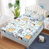 Cute Cartoon Cat Pattern Bed Hat Four-Piece Bedding Set Bedroom Dormitory Bedding Decoration