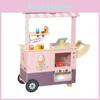 Wooden Cream Ice Cart Toy Playset With Cash Register For Kids Play Creative