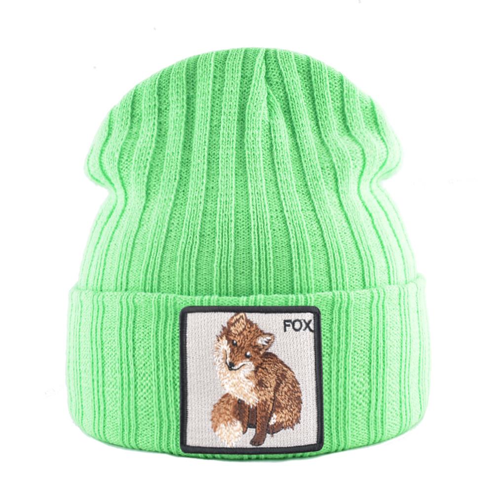Hats For Knitted Fashion New Men Women Wolf Pattern Skullies Beanies Unisex Knitting Streetwear Hip Hop Bonnet Caps Kpop Gorras