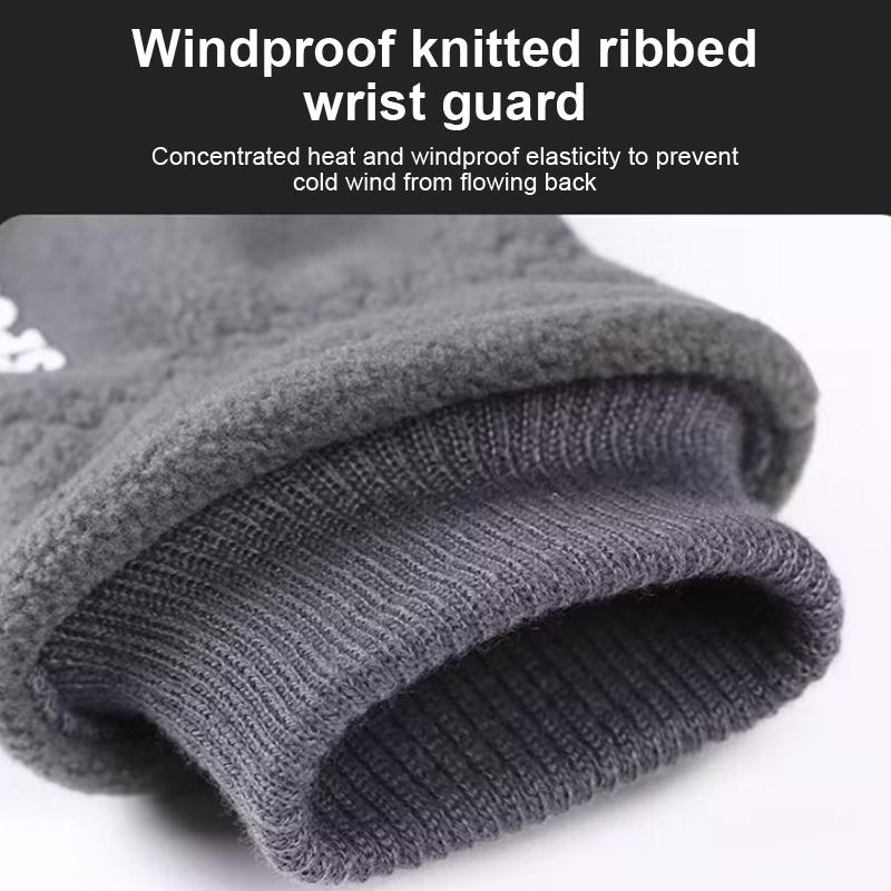 Pánské zimní rukavice Jednobarevné Dámské Venkovní Polární Fleece Dotykový Displej Zesílené Teplé Rukavice do Chladu Motocyklové Cyklistické Zápěstní Rukavice Palčáky