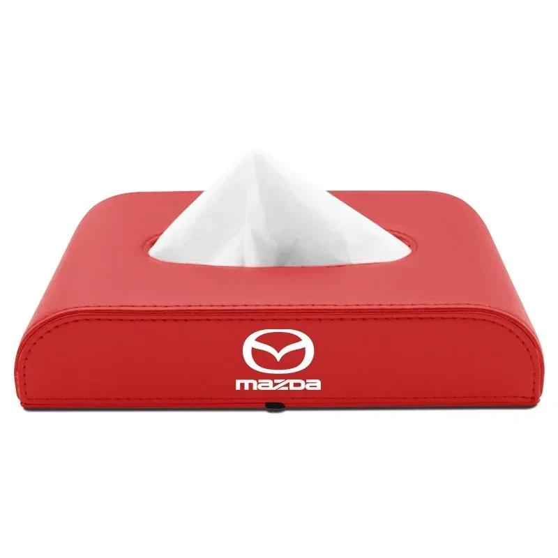 

2025 Hot 1pcs Car Tissue Box Holder Armrest Box Storage Case for Mazda 3 CX9 CX30 RX7 CX3 CX4 CX5 CX7 CX8 Atenza Axela Auto Acce красный