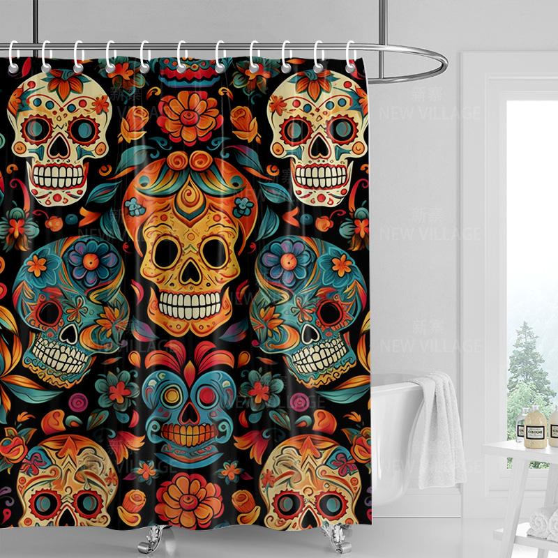 Home shower curtains bathroom Decora waterproof fabric non-slip bathmat water absorption curtain Modern nordic geometric boho