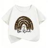 Be Kind Rainbow Heart Leopard Print Funny T Shirts Y2k Kids Childrens Tshirt Boys Girls Summer Spring Casual Top Tee Shirt