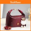 Fashion Crocodile Texture Women Casual Pu Leather Shoulder Bag With Pendant For Daily Use