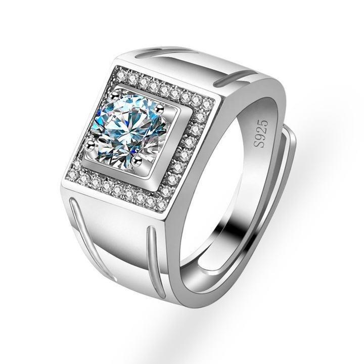 Imitation Mozzarella Diamond Ring Men's and Women's Fashion Temperament Trend Ring Personality Original Design Niche Jewelry