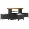VidaXL Ensemble de Sofa de Jardin de 13 Pièces avec Coussins Noir Poly Rattan Acacia 3362180