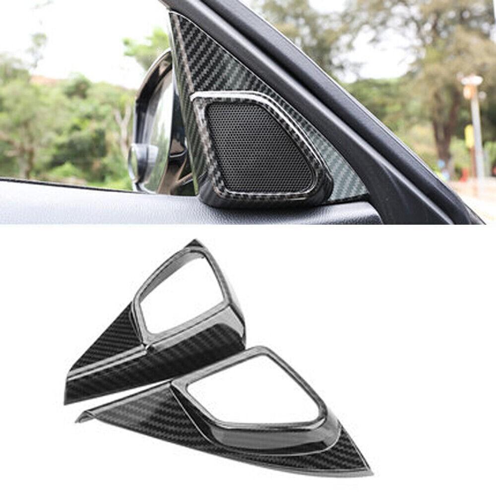 Carbon Fiber Style Car Door Audio Outlet Cover Trim For Honda Accord 2008-2013
