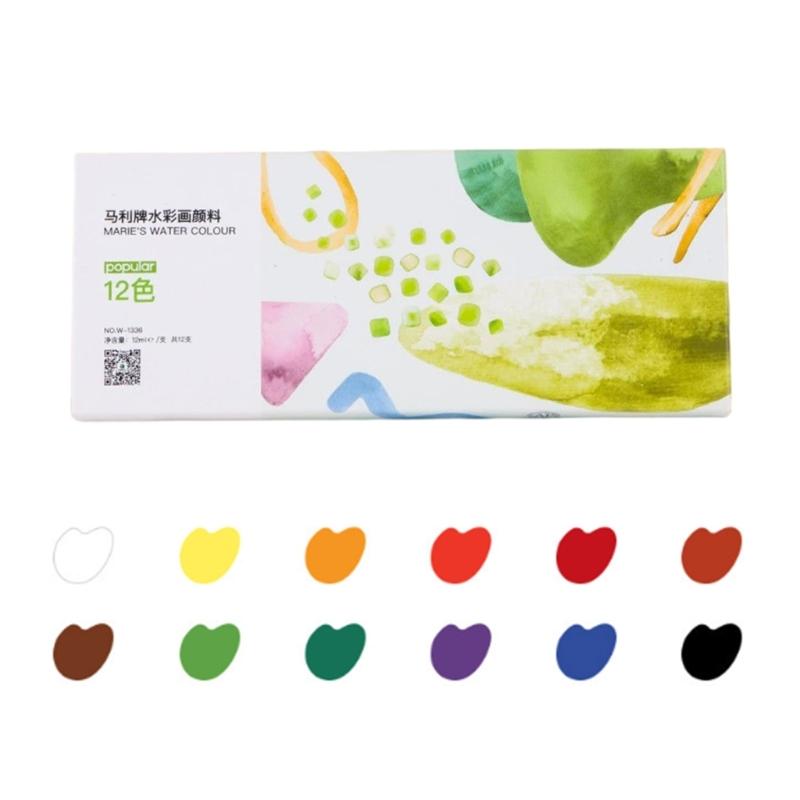Watercolor Paint Set for Artist Beginner Kid Student 12 Color 18 Color 24 Color 36 Color Watercolor Pigment for Painting