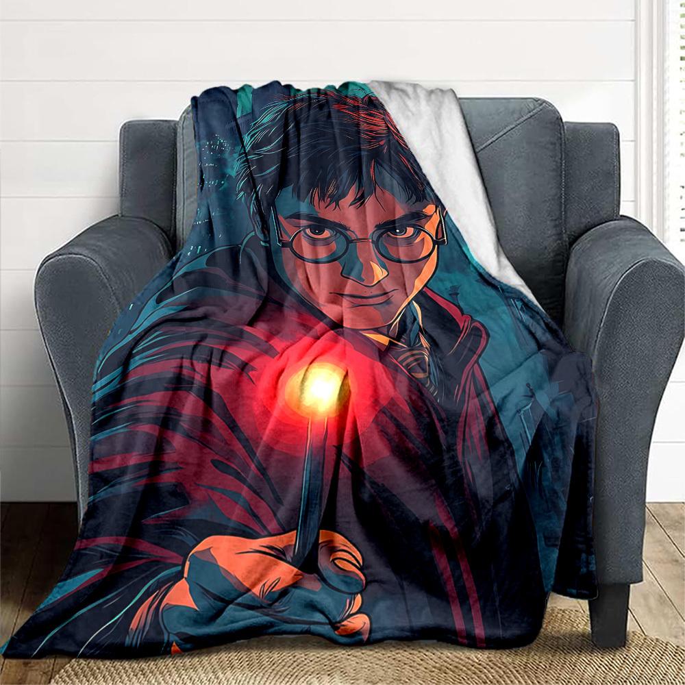 1pc Harry Potter Flannel Blanket, Soft Skin Friendly with Digital Printing, Various Sizes Available for Family, Friends, Birthday