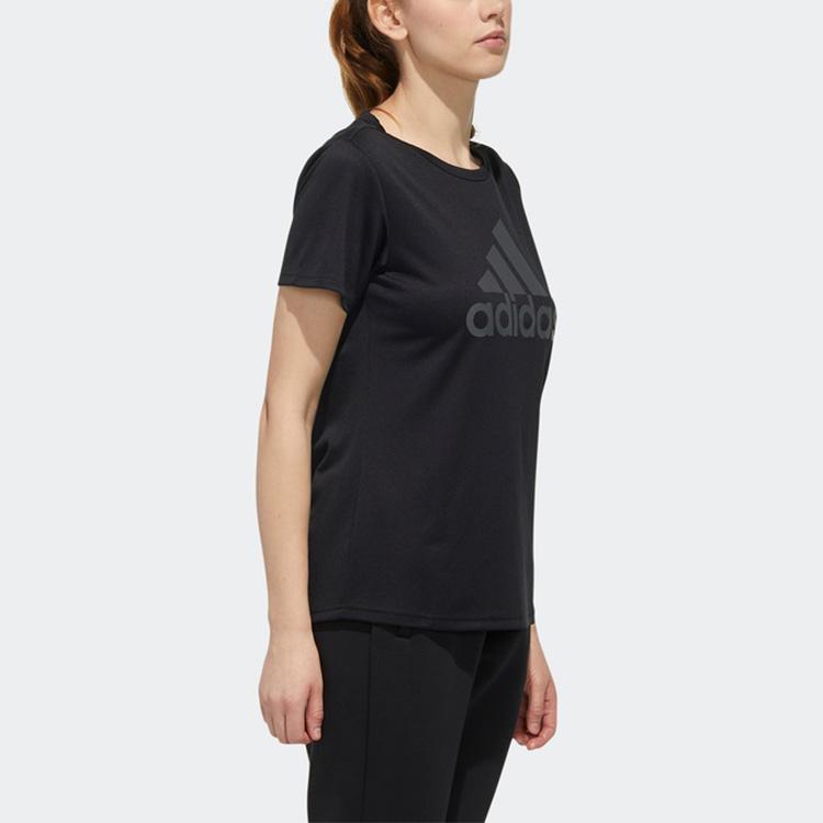 Adidas W Mh Bos Tee American Vintage Logo Print Sports Fitness Short Sleeve T-Shirt Women Tops Black FM5308