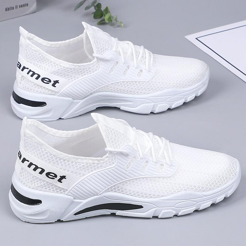 Summer Men's Mesh Cloth Shoes, Lace-up Breathable Mesh Sports Shoes, Thin and Lightweight Running Shoes