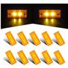 APSMOTIV 10 Pcs of 3 Inch Marker Light 4 LED Rectangle Trailer Side Marker Lights Surface Mount for Truck Trailer Lorry 12v (Amber/Amber)