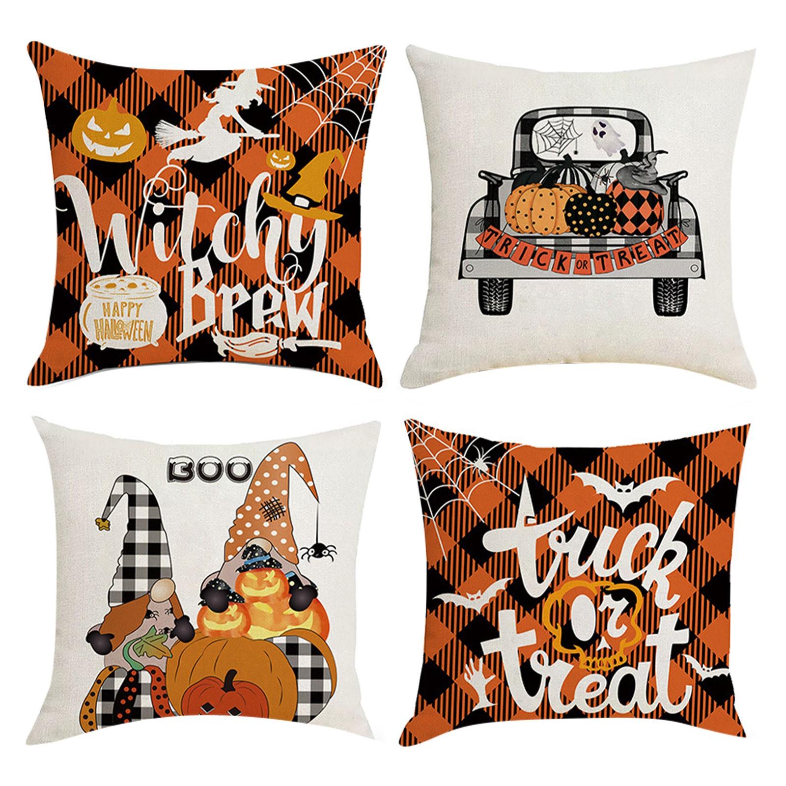 18x18 осенние наволочки декоративные наволочки на Хэллоуин кленовые автомобильные льняные наволочки для домашнего декора дивана 4 шт One Size 1335₽