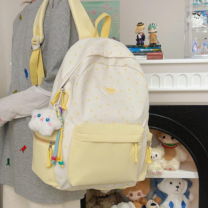 Japanese Ins Small Fresh Sweet Schoolbag Female Cute Middle School Student Backpack Fashionable Simple Travel Lightweight Backpack