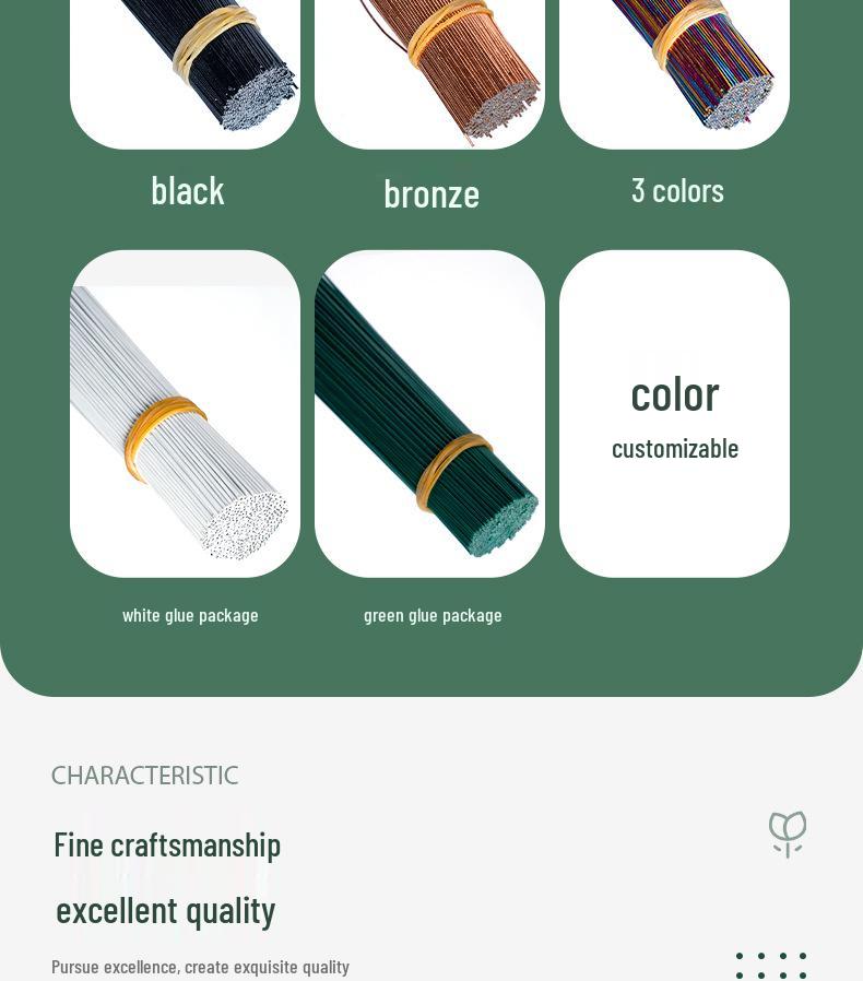 No. 20 Colored Galvanized Wire for Silk Stocking Flowers and Jewelry Crafting