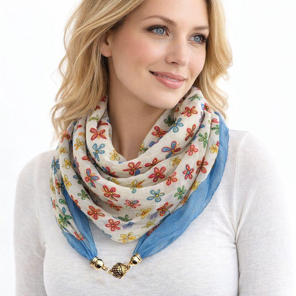 Luxury Women's Neck Scarf Chiffon Headscarf Fashion Square Scarf  Spring