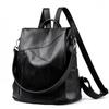 Mochila anti-roubo de couro macio mochila multi-costas feminina