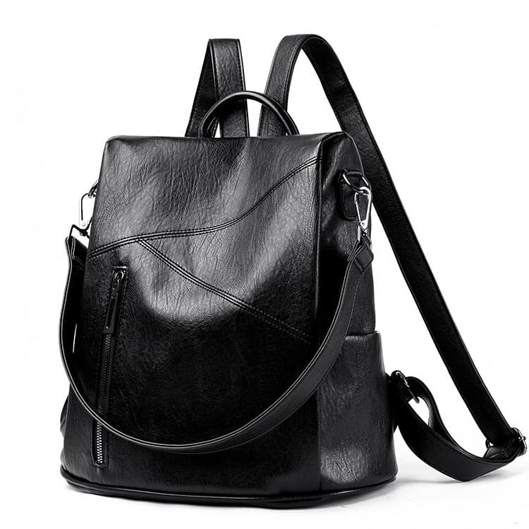 Mochila anti-roubo de couro macio mochila multi-costas feminina