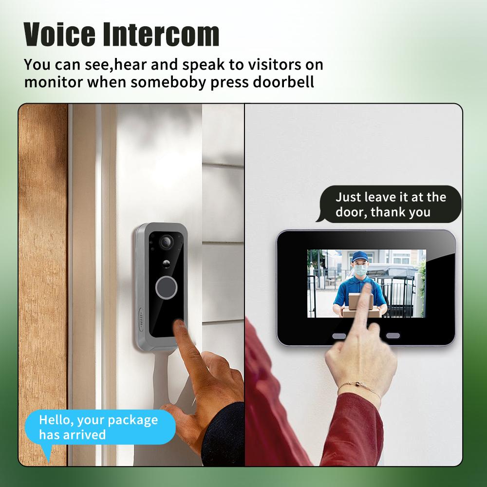 2.4GHz Wireless Video Intercom Doorbell Camera Smart High-definition Visual Monitoring Two-Way Intercom Door Bell