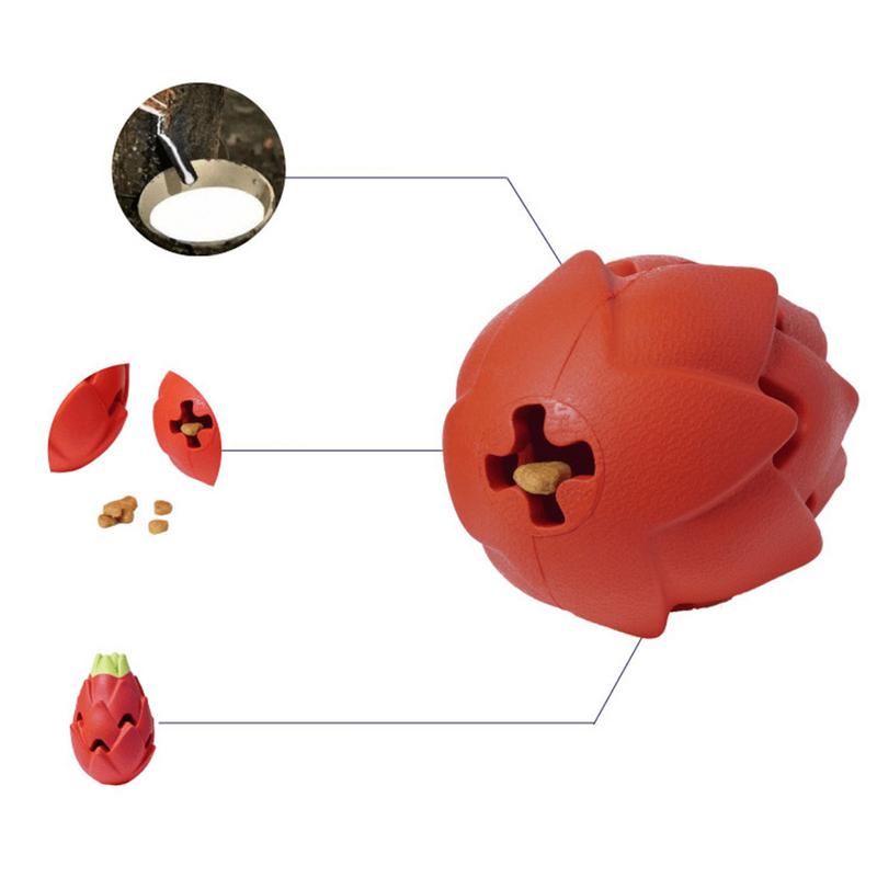 Dog Treat Ball Dispenser Rubber Interactive Dog Treat Puzzle For Training Home Relaxation Energy Consuming Exercise Indoor