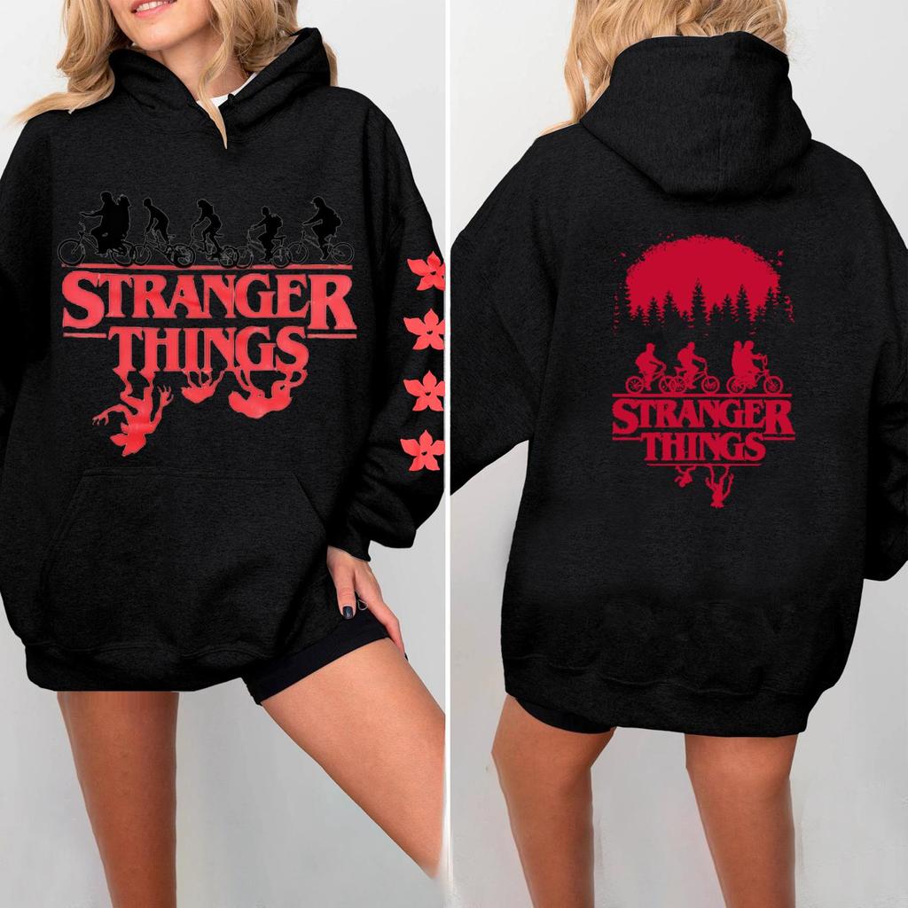 Dámská módní ležérní mikina s kapucí, dlouhým rukávem a potiskem