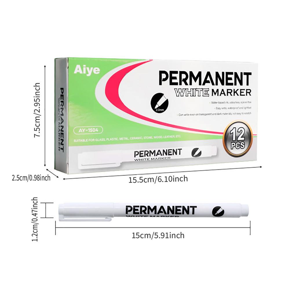 Biele Čierne Červené Fixky 1.0mm Olejové Vodotesné Farby na Vlnu Plátno Pneumatika Sklo Kameň Kov DIY Graffiti Skicovacie Markery Papiernictvo