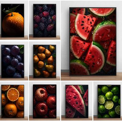 Tasty Fruit Kitchen Canvas Paintings Watermelon Banana Apple Lemon Poster Wall Art HD Picture For Interior Decor Frameless