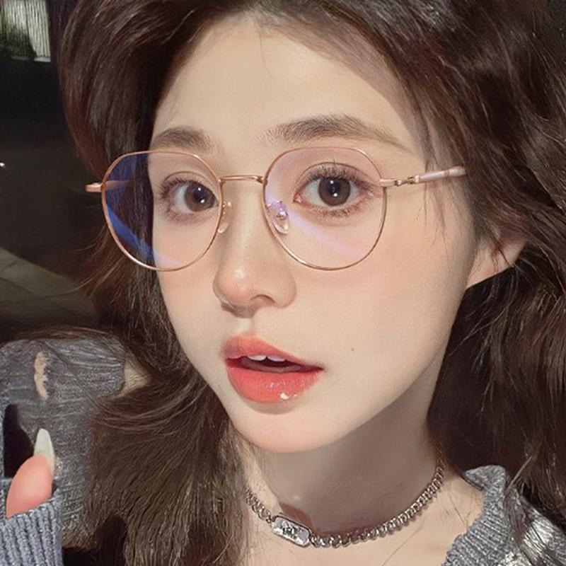 

Очки, блокирующие синий свет, Женские очки для близорукости, Сверхлегкие очки, Металлическая большая оправа для женщин синий