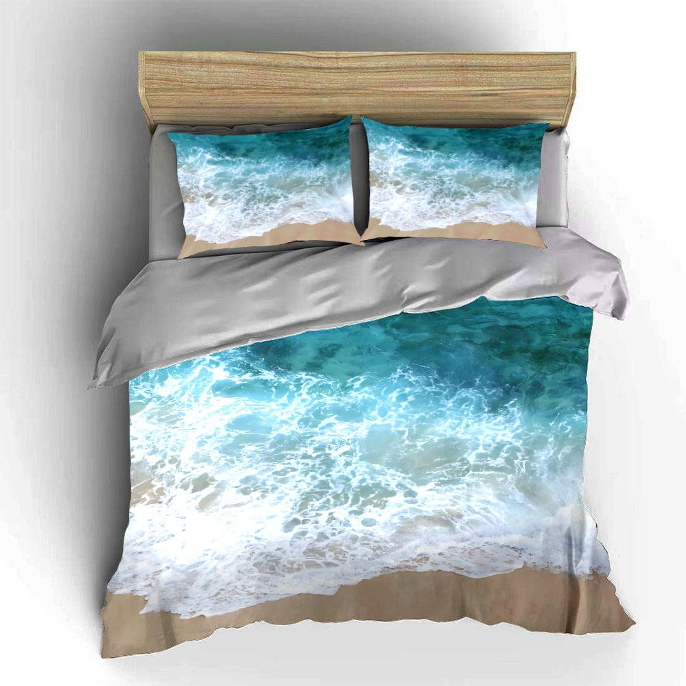 Beach-Themed Three-Piece Decoration Set Multiple Sizes Kid'S And Adults' Bedroom Exquisite 3Pc Bedding Set, Gift