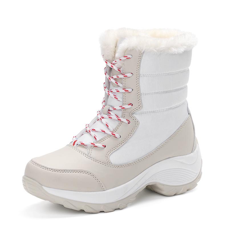 

2025 Women s Lace-up Snow Boots: Flat Heel, Plus Size Cotton Martin Style for Outdoor Travel 40
