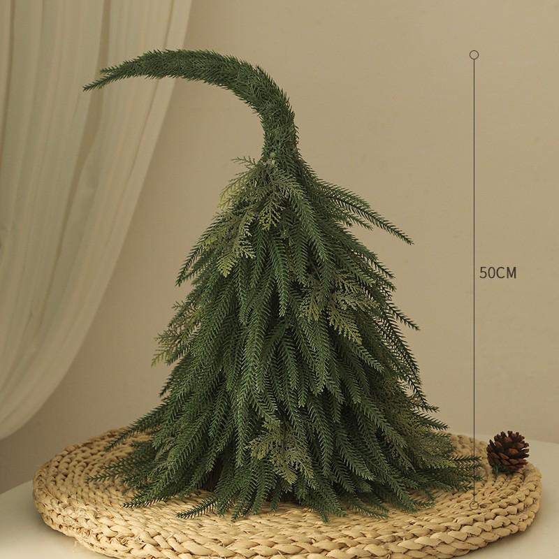 Pure PE Simulation Noble Fir Tree Desktop Ornament for High-End Restaurant and Hotel Christmas Decorations