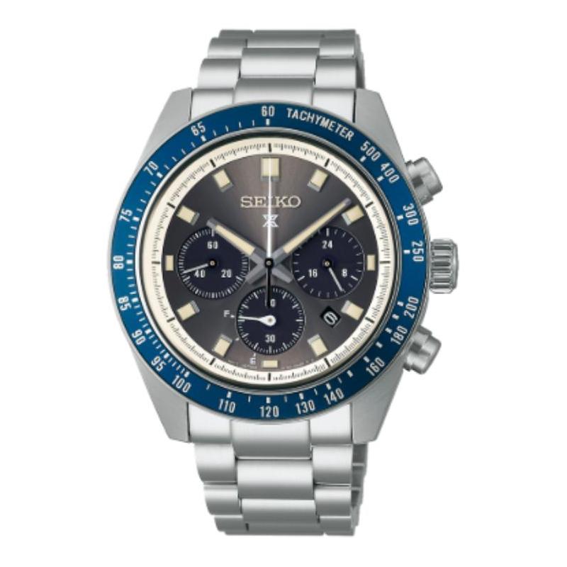 SEIKO 100m waterproof taste solar Quartz Steel Strap 41.4mm men s watch black dial SSC939P1 чёрный