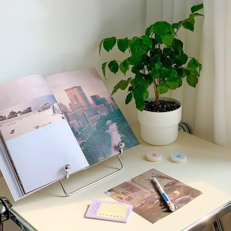 Multi-Angle Book Holder - Lightweight Metal Reading Stand for Phones, E-Readers & Cookbooks