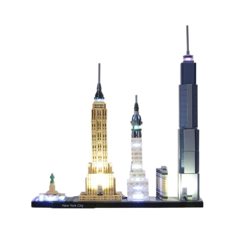 Klasická DIY LED sada světel pro LEGO 21028 New York City Skládaná stavebnice Hračka Dekorace Nastavitelné osvětlení Příslušenství