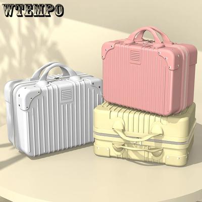 14 Inch Kleine Koffer Eenvoudige Effen Kleur Koffer Zakelijke Handbagagebox Draagbare Make-up Opbergtassen