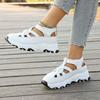 Women's 2026 Cross Hollow Platform Wedge Sandals - Large Size, Comfortable, Thick Sole, Roman Style