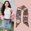 Korean Version of Rabbit Long Silk Scarf Streamer Women's Spring and Autumn New Scarf Double-layer Double-sided Decorative Scarf Handle Tied Bag