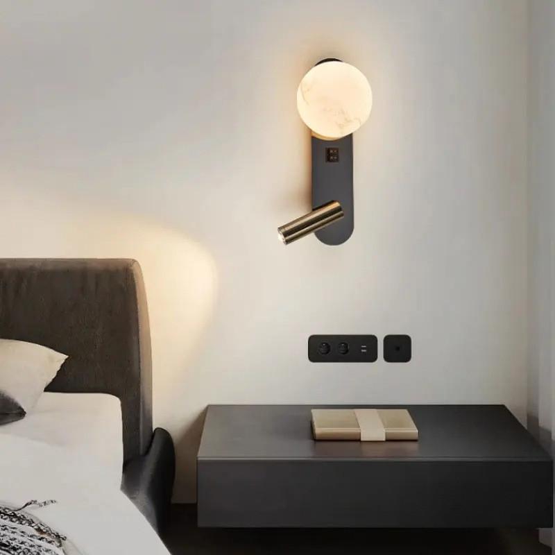 Modern Minimalist Wall Lamp Black/White Living Room Sofa Background Wall Decorative Lamp Luxury Bedroom Bedside Reading Light